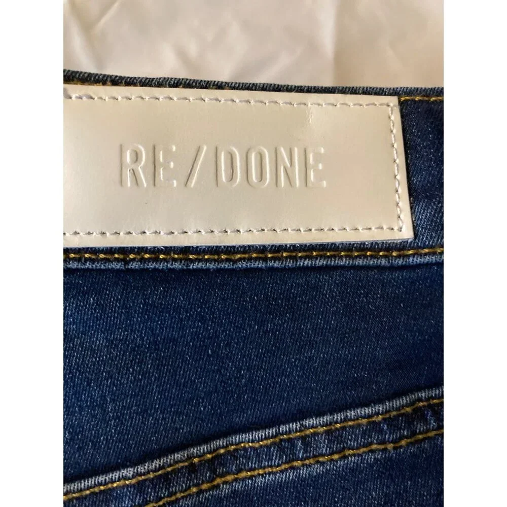 Re/Done 70s High-Rise Stove Pipe Jeans - Deep Faded Blue, Size 27, New with Tags - Picture 6 of 7
